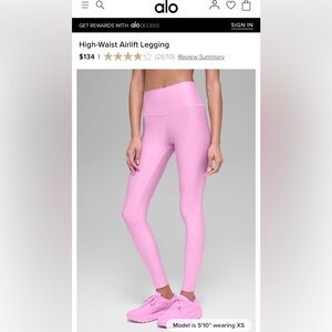 Alo High-Waist Airlift Leggings Candy Heart Pink MEDIUM NWT